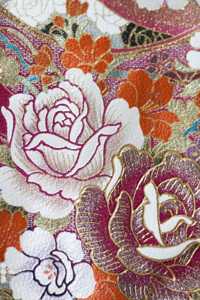 正絹 留袖 レンタル 5紋 120073 桂由美 ロイヤルロード 赤 薔薇