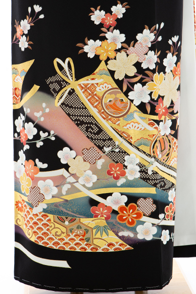 正絹 留袖 レンタル 五つ紋 120090 桜に熨斗 紫ぼかし