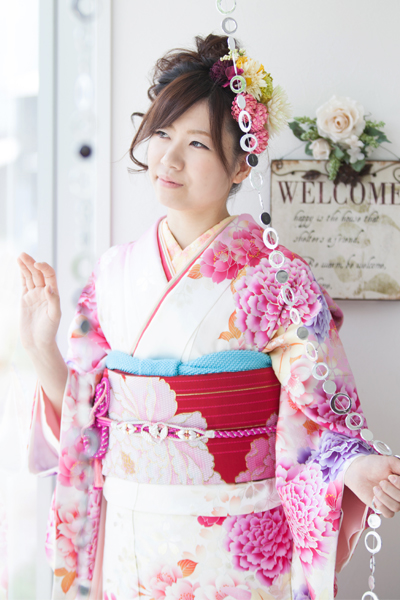 成人式 振袖 レンタル 140184-S 白水色 牡丹 桜 OY-5