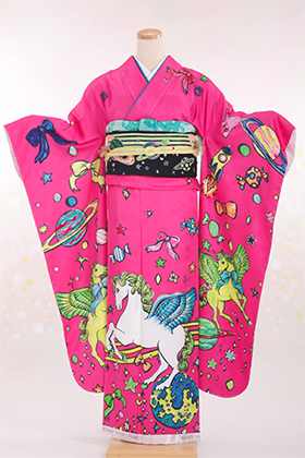 振袖単品YB14 成人式 振袖 レンタル 140203-S きゃりーぱみゅぱみゅ ユニコーン