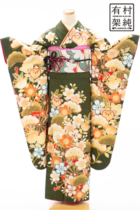成人式 振袖 レンタル 140221-S 有村架純 松に源氏車/ひき茶地AK-3