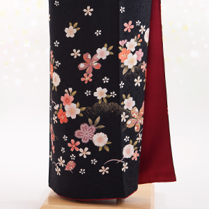 正絹 付下げ・訪問着レンタル 150047 黒 桜 古典柄 小模様