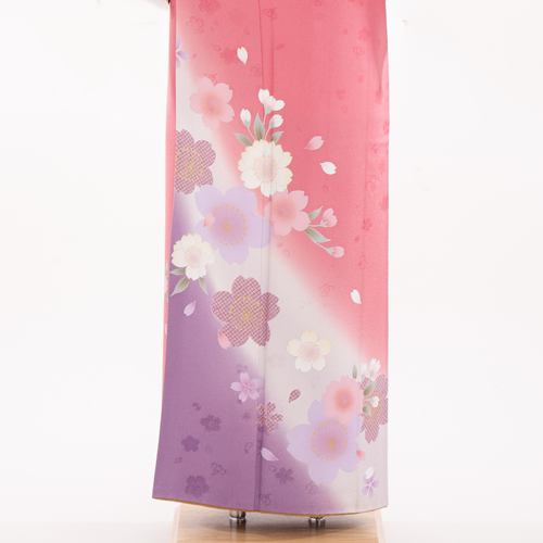 正絹 付下げ・訪問着レンタル 150063 ピンク 紫ぼかし 桜