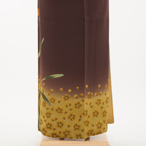 正絹 付下げ・訪問着レンタル 150064 グリーン 茶 すずらん