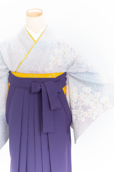 卒業式 先生用 訪問着・袴セット レンタル 150069-H 桜花 爛漫 袴：紫