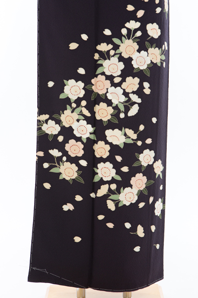 正絹 付下げ・訪問着 150081 濃紫 桜 花びら