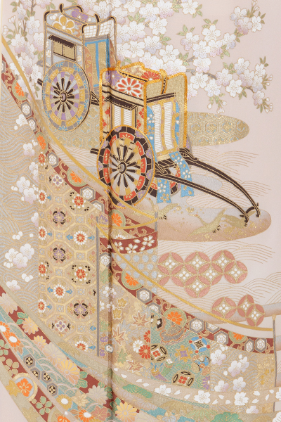 正絹 色留袖 レンタル 五つ紋 160019 桂由美 ピンク地 都の彩