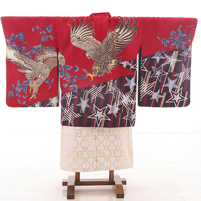 七五三 着物 レンタル 五歳 5歳 紋付・袴 310049 U-SUKe KIDS 赤地羽織