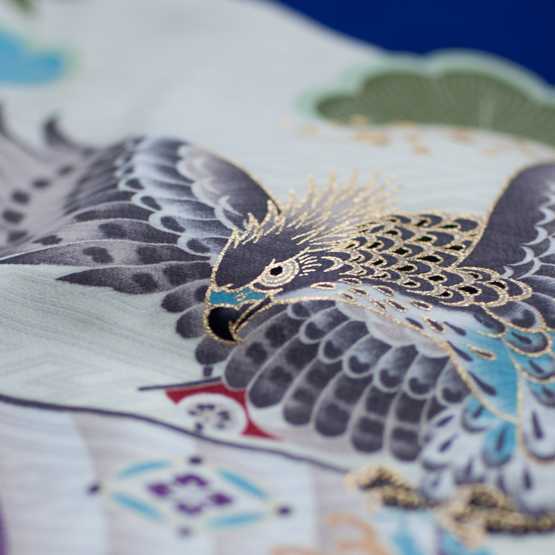 お宮参り・掛け着物 男児・産着 310056 乙葉 紺地 鷹に宝船 OMH-2