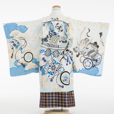 5歳男の子　七五三　乙葉　茶色と水色の花柄の着物 楽天市場】【レンタル】七五三 5歳 レンタル 753 袴セット 男児