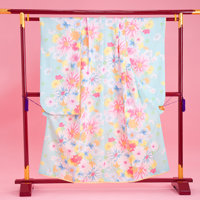 七五三 着物 レンタル 7歳 四つ身セット 320019 DAISY LOVERS 黄緑