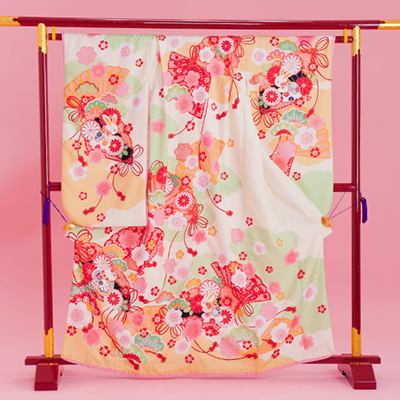 JAPANスタイル　あしだまなコラボ　7歳　着物　フルセット JAPANスタイルあしだまなコラボ7歳着物フルセット