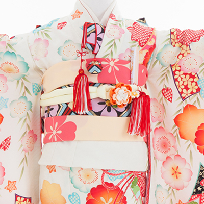 七五三 着物 レンタル 7歳 四つ身セット 320090 小林星蘭×九重 白地