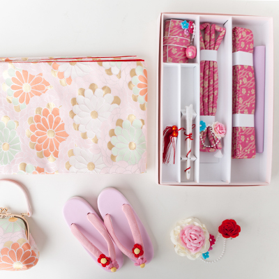 505ag18■七五三 七歳 女児 着物&袋帯&長襦袢 鹿の子 牡丹■状態良好 505ag18□七五三 七歳 女児 着物&袋帯&長襦袢 鹿の子 牡丹□状態良好