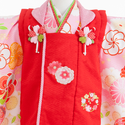 七五三 着物 レンタル 三歳 3歳 被布セット 320139 式部浪漫 赤被布